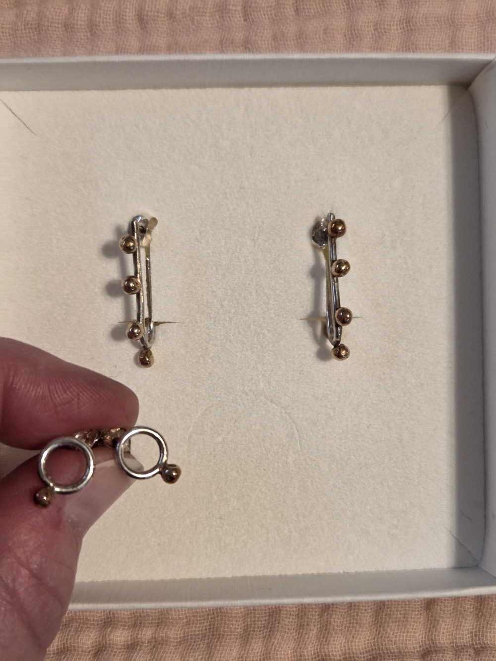 Twyla Dill Sterling Silver and Rose Gold Plated Ball Hoops And Studs Earring Set
